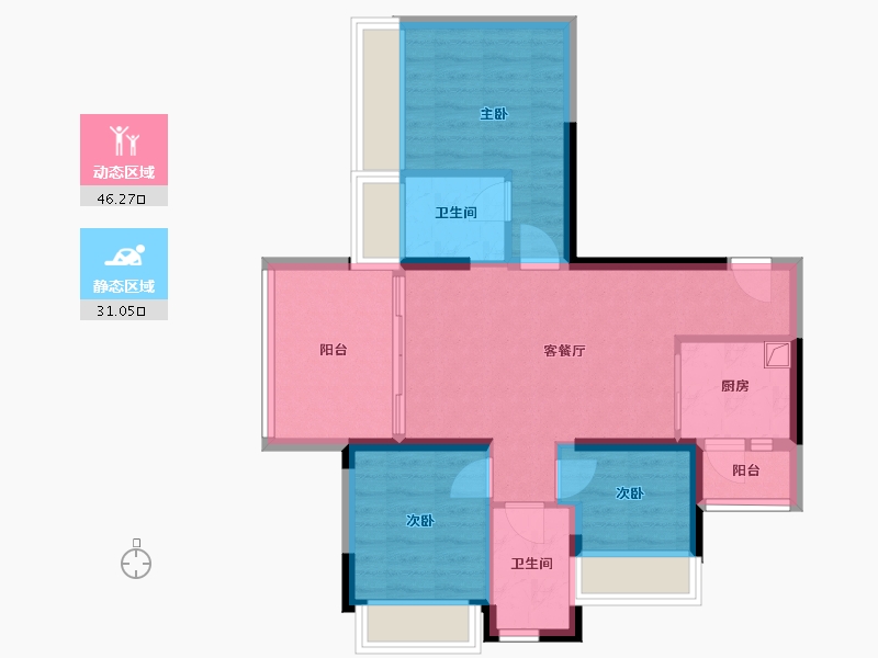 广东省-深圳市-万丰海岸城-76.80-户型库-动静分区