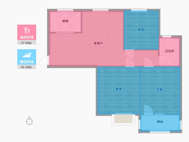 浙江省-绍兴市-银泰小区-96.00-户型库-动静分区