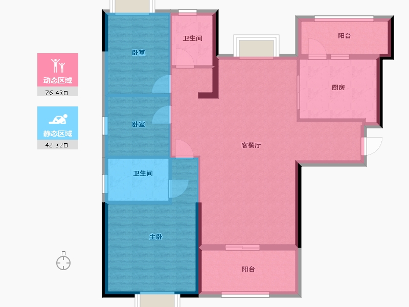 福建省-三明市-恒大御龙天峰-107.36-户型库-动静分区