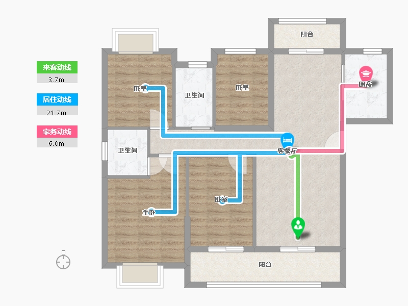 福建省-三明市-水岸幸福里-94.40-户型库-动静线