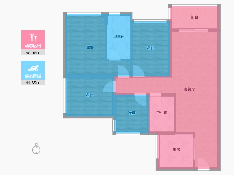 广东省-广州市-保利天汇三期-83.20-户型库-动静分区