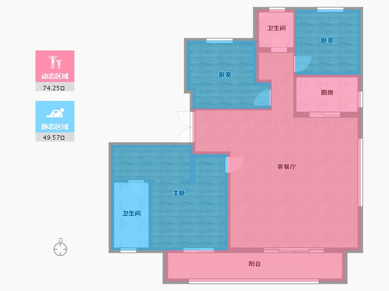 陕西省-西安市-金地·玖峯悦-112.00-户型库-动静分区