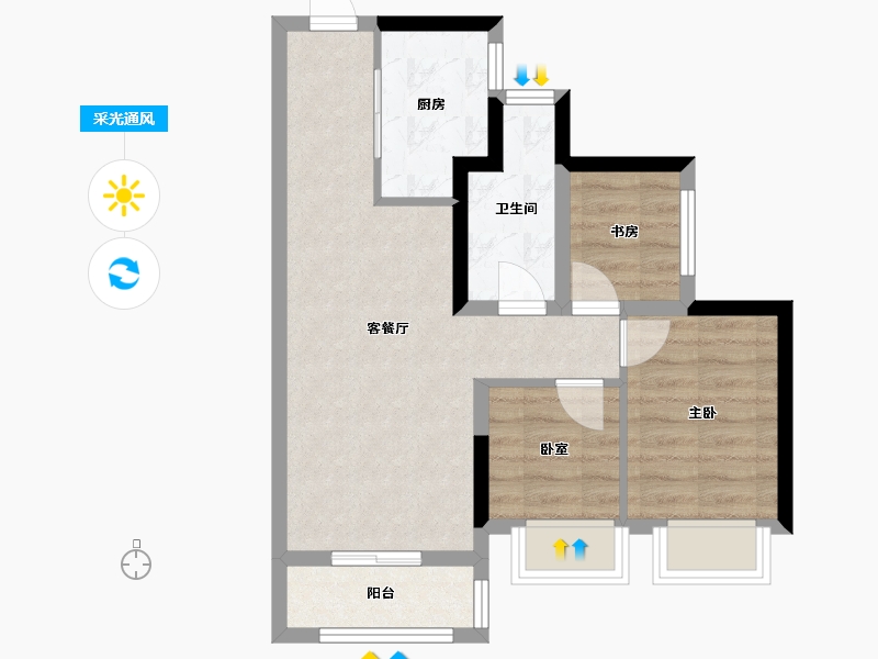 广东省-广州市-中建星光城-55.30-户型库-采光通风