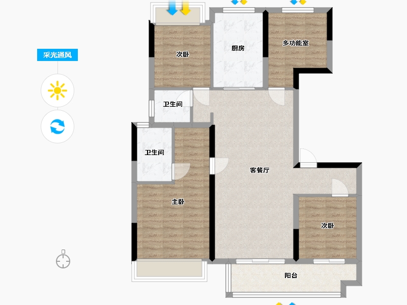 广东省-东莞市-金地名著-101.88-户型库-采光通风