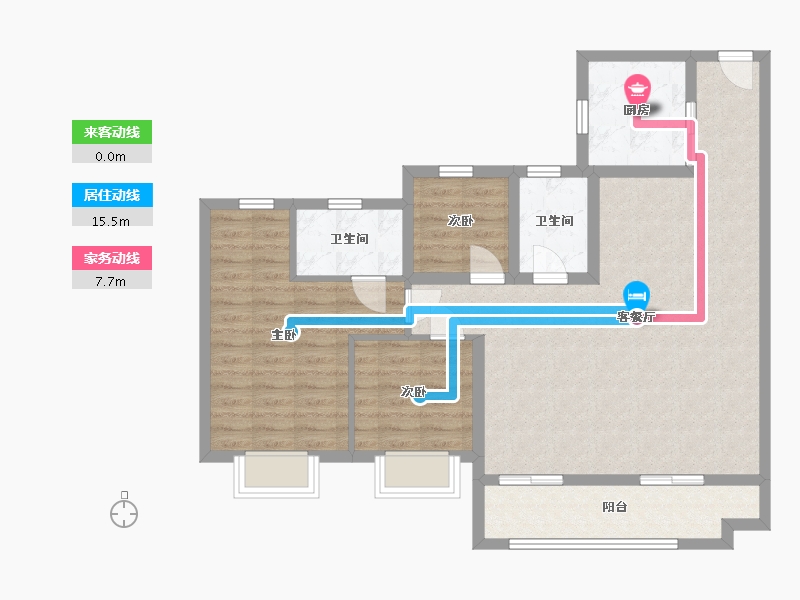 广东省-佛山市-三龙湾保利和颂-95.94-户型库-动静线