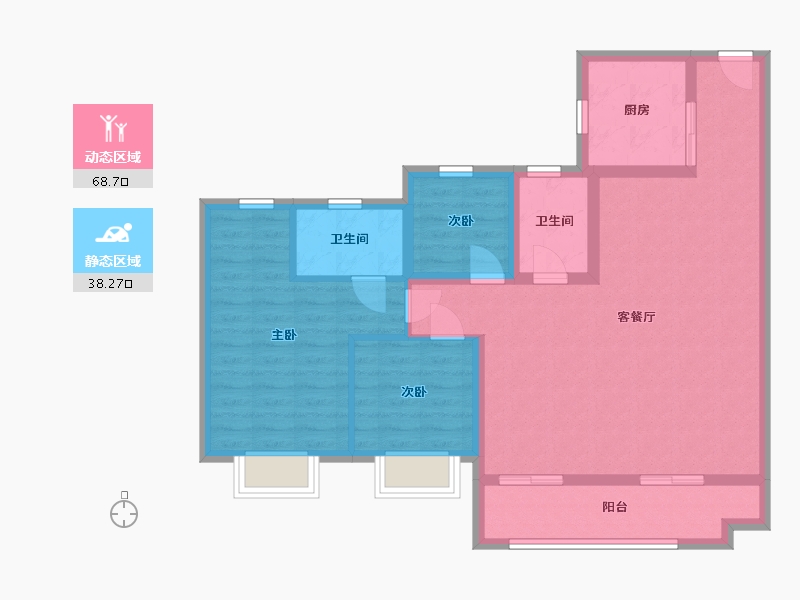 广东省-佛山市-三龙湾保利和颂-95.94-户型库-动静分区