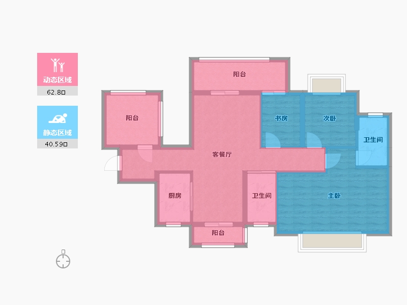 广西壮族自治区-南宁市-金地美域国际-92.30-户型库-动静分区