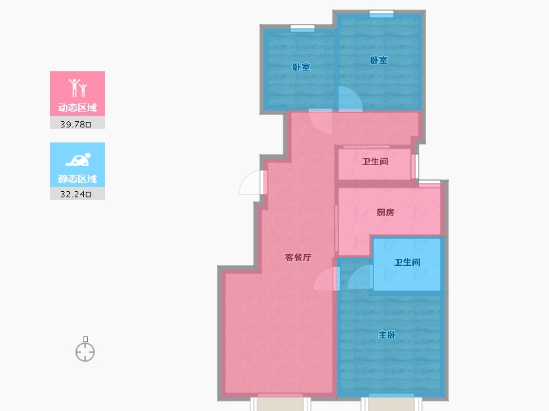 北京-北京市-越秀·星樾-64.19-户型库-动静分区