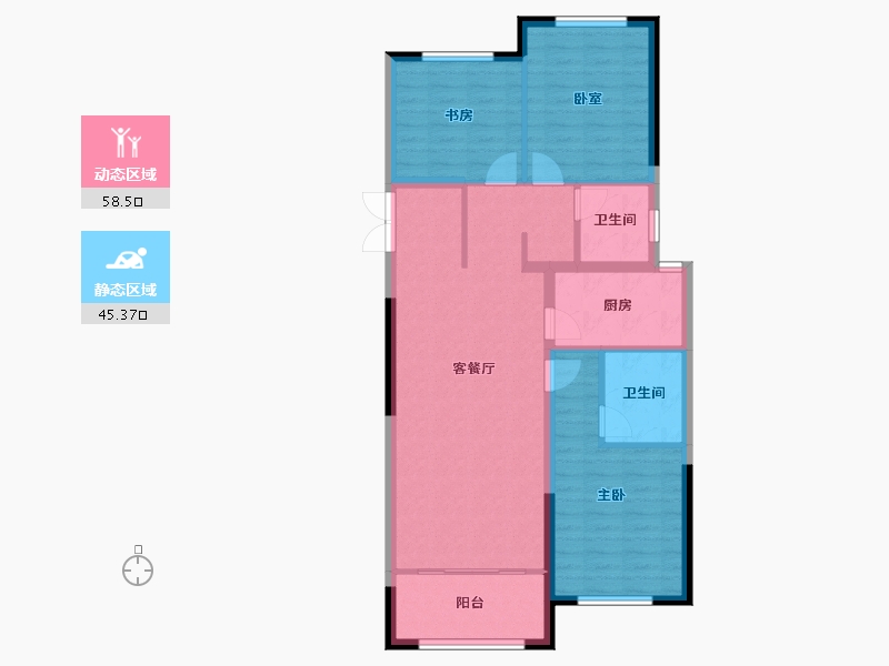 河北省-保定市-玉兰九赋-93.91-户型库-动静分区