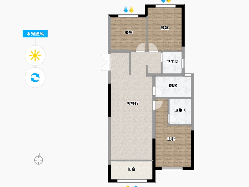 河北省-保定市-玉兰九赋-93.91-户型库-采光通风