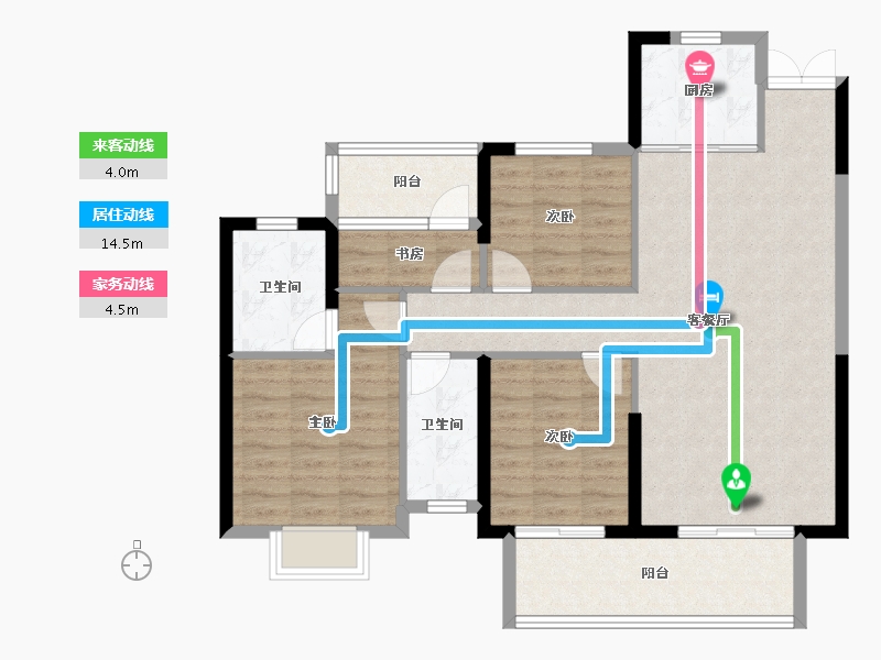 湖南省-邵阳市-邵阳湾田·望江府-96.23-户型库-动静线