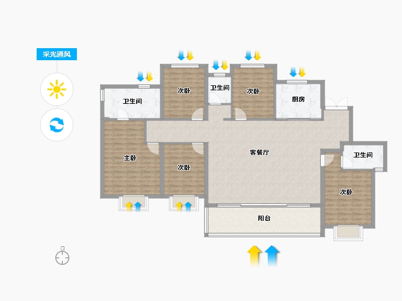 浙江省-温州市-东厦滨江上品-151.05-户型库-采光通风