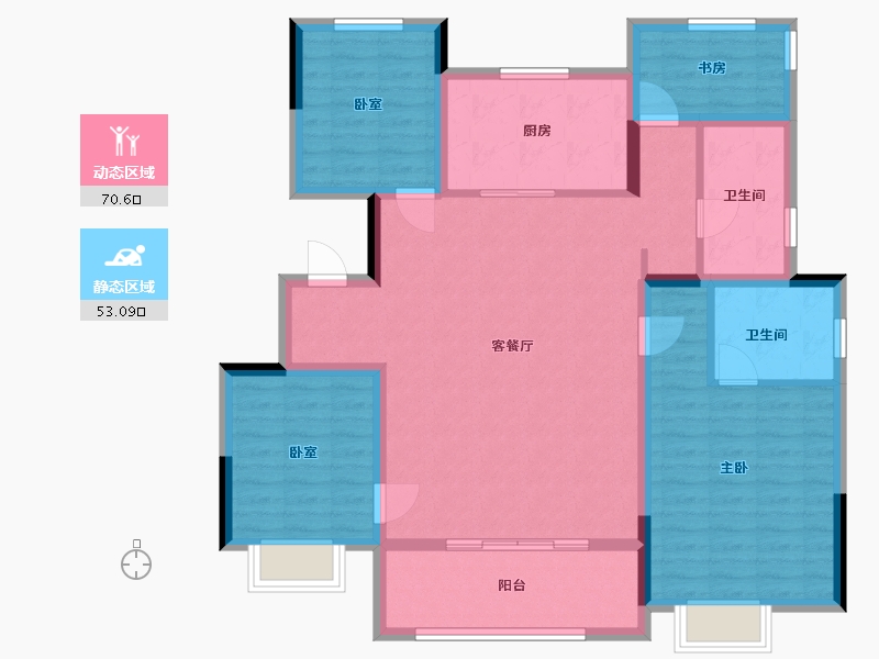 安徽省-马鞍山市-德信嘉源云湖万象-111.03-户型库-动静分区