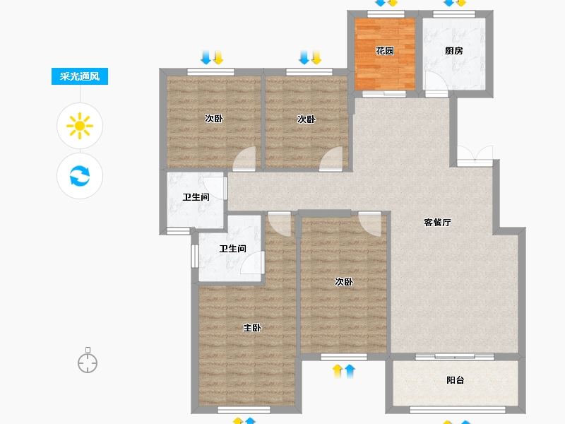 湖北省-咸宁市-文博园-113.96-户型库-采光通风