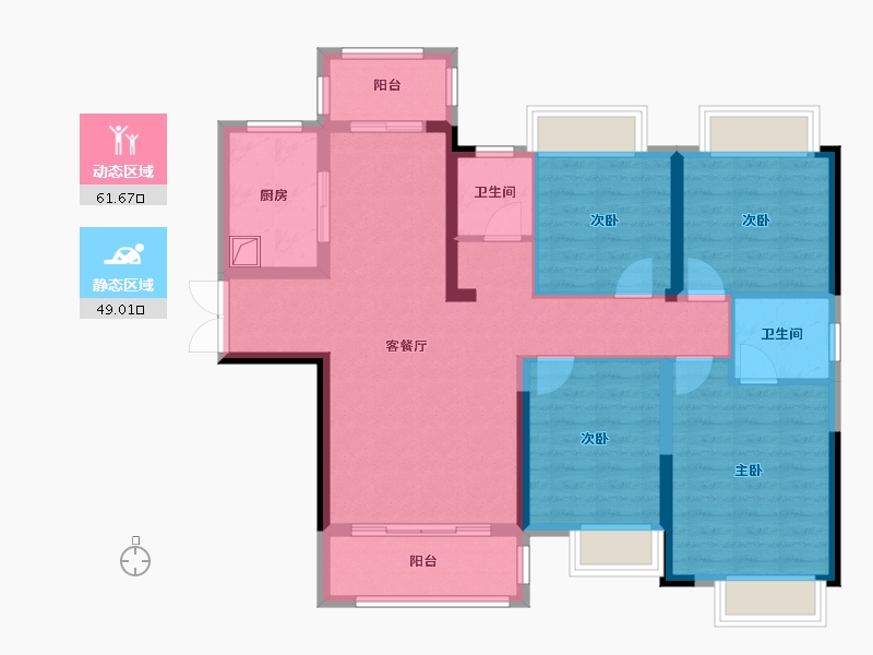 湖南省-株洲市-津枫庭苑-108.00-户型库-动静分区