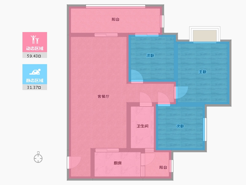 重庆-重庆市-金科-83.33-户型库-动静分区