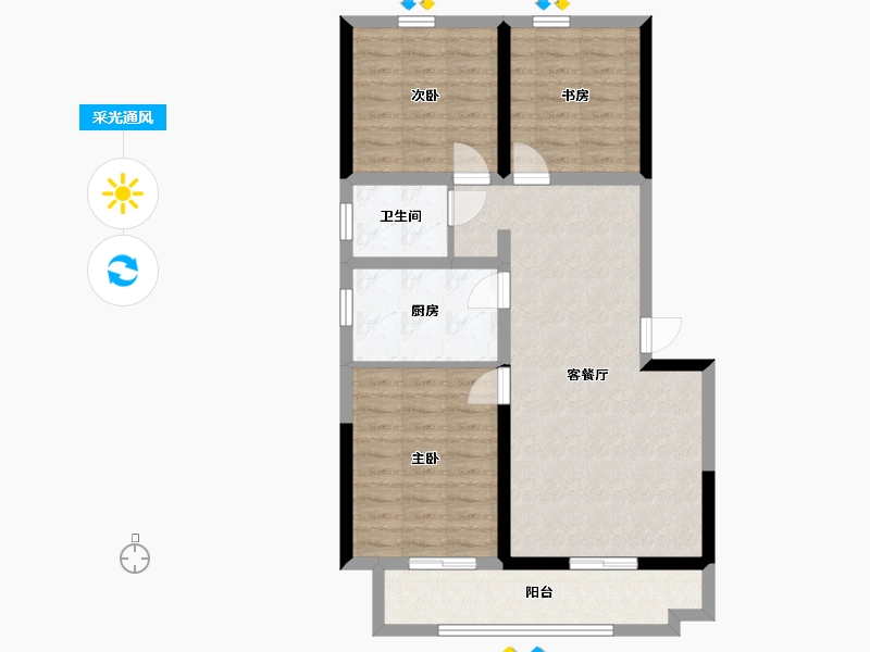 山东省-滨州市-丽景华府住宅小区-83.06-户型库-采光通风