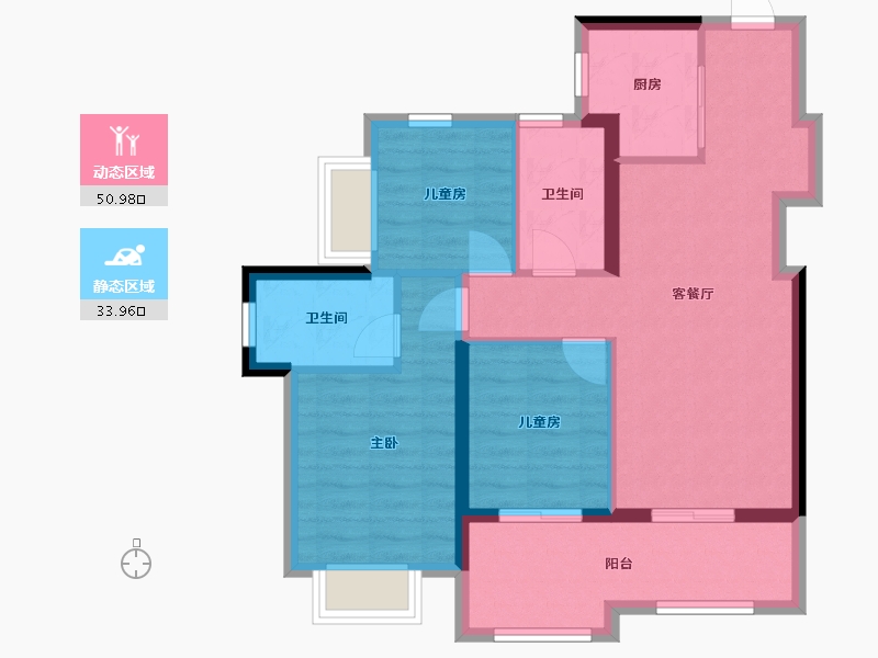 广东省-东莞市-华润置地松湖润府-75.66-户型库-动静分区