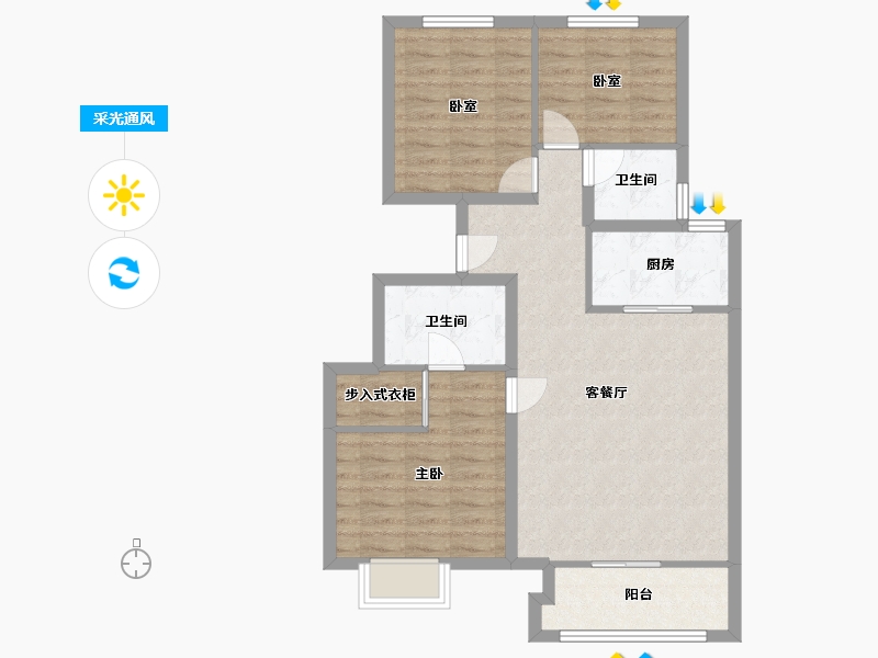 北京-北京市-京投发展·檀谷-82.81-户型库-采光通风