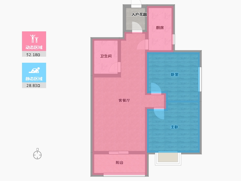 甘肃省-天水市-天水公园佳苑-74.16-户型库-动静分区