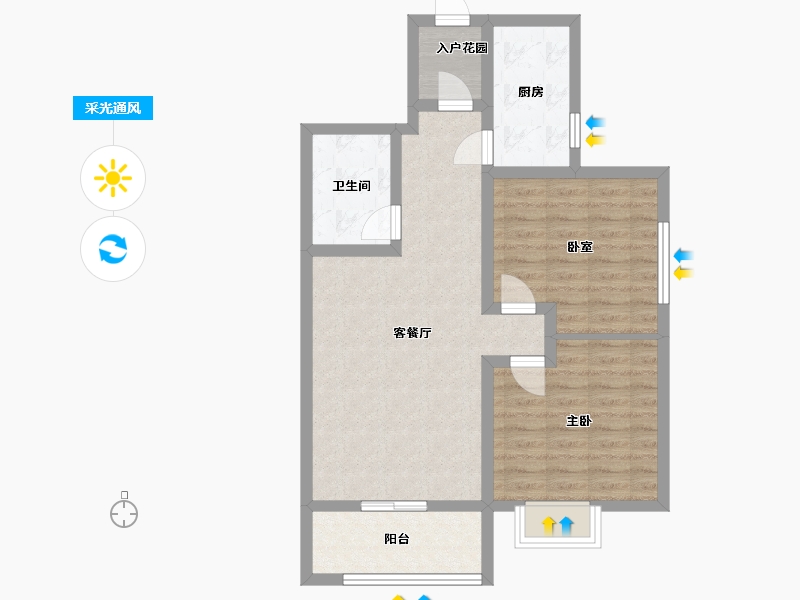 甘肃省-天水市-天水公园佳苑-74.16-户型库-采光通风