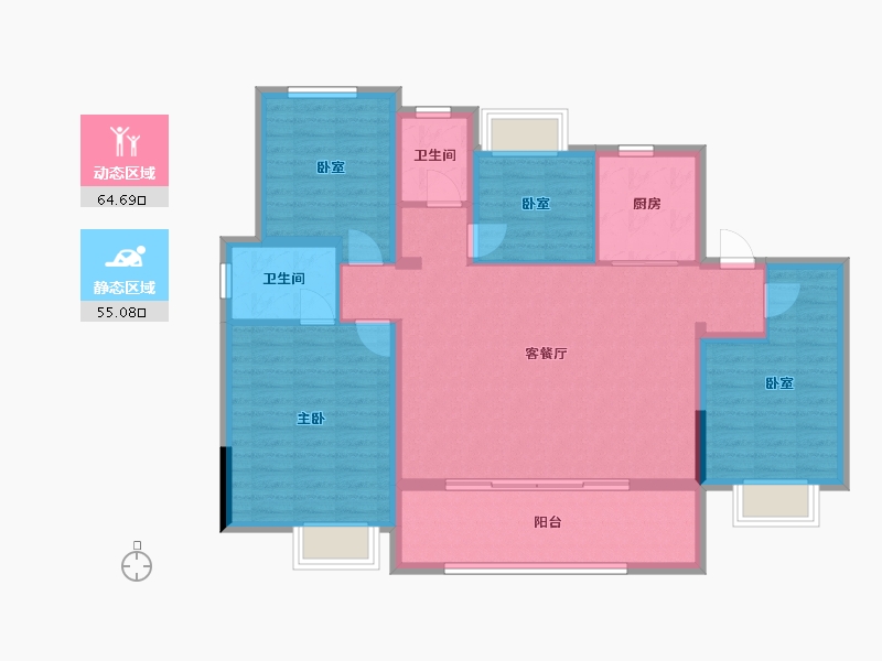 江苏省-常州市-龙控公园名著-108.05-户型库-动静分区