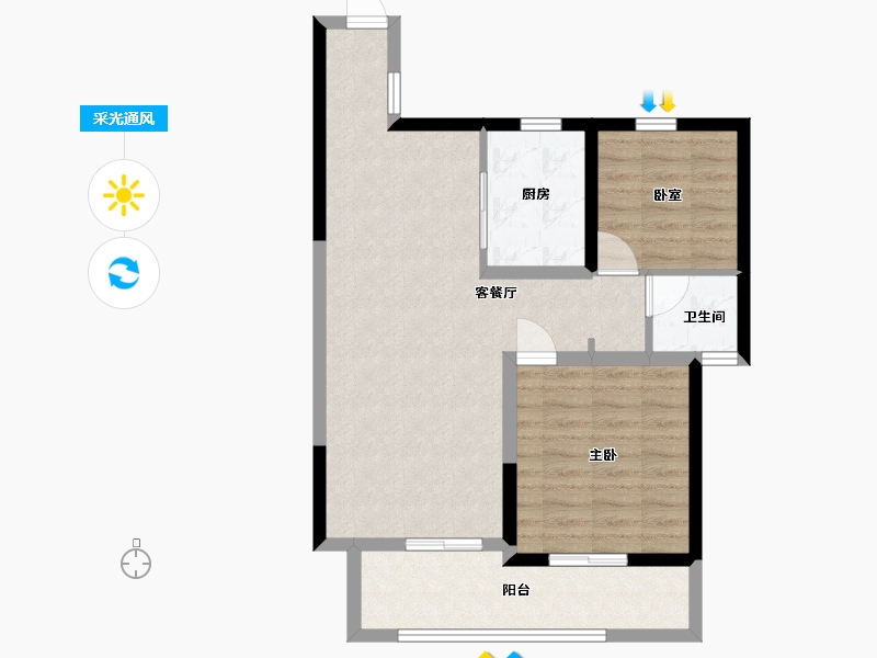 河北省-邢台市-中天嘉园-69.60-户型库-采光通风