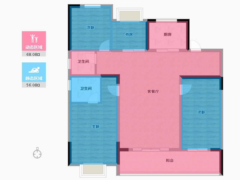 浙江省-绍兴市-诸暨天成府-111.97-户型库-动静分区