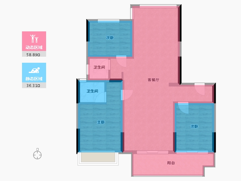 河南省-漯河市-城投玉兰府-85.60-户型库-动静分区