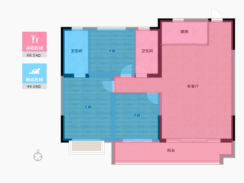 陕西省-榆林市-博领&领航·科创印-100.38-户型库-动静分区