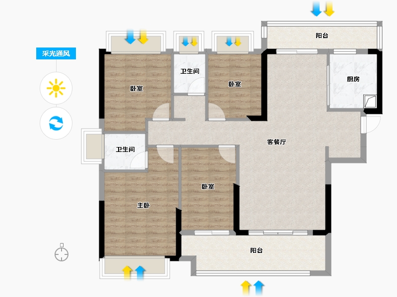 湖南省-郴州市-长信爱莲首府-112.40-户型库-采光通风