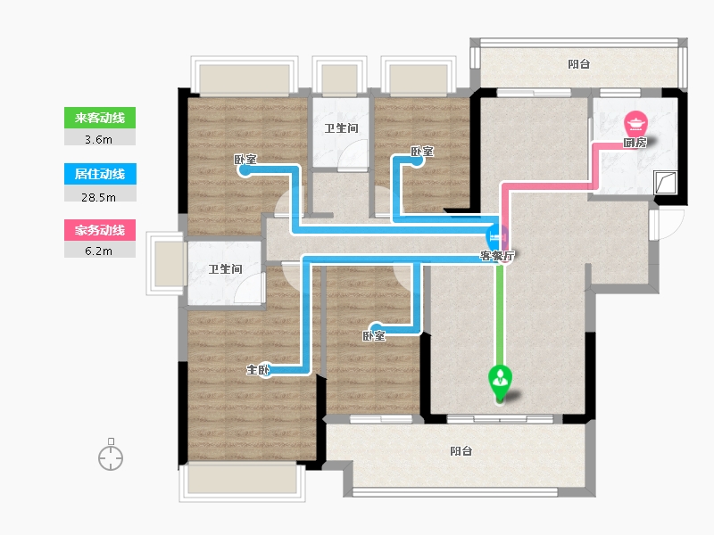 湖南省-郴州市-长信爱莲首府-112.40-户型库-动静线