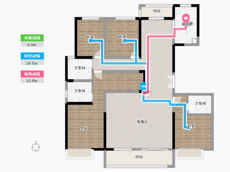 陕西省-西安市-上河雲璟-157.61-户型库-动静线