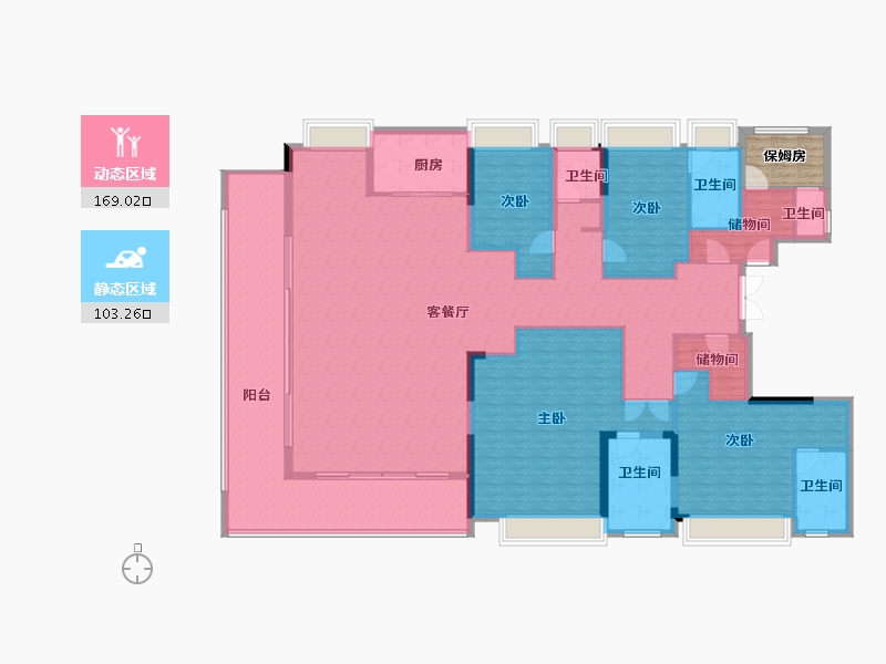 湖南省-长沙市-绿城桂满湘江-257.00-户型库-动静分区