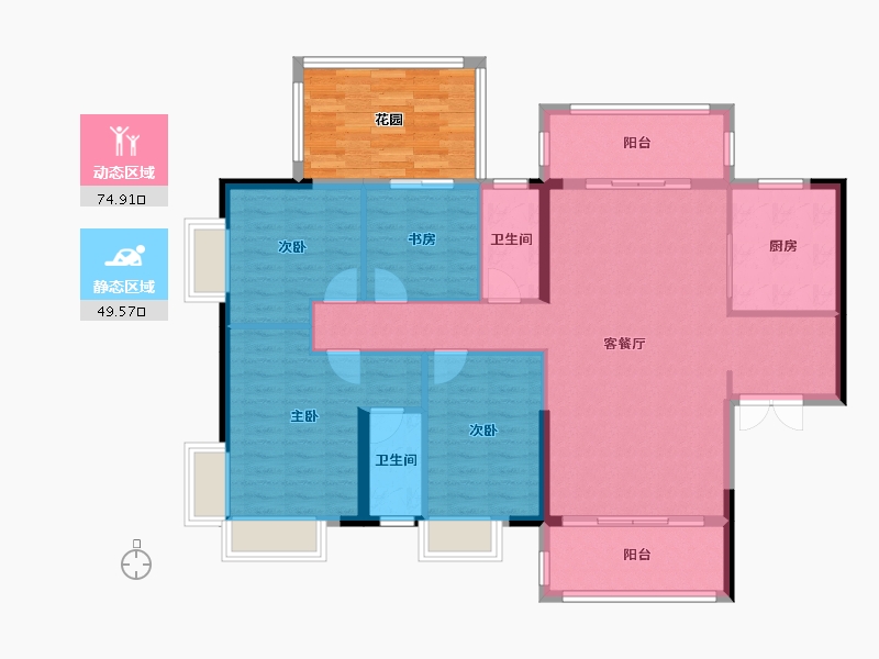 广东省-梅州市-泰山盛景豪庭-112.00-户型库-动静分区