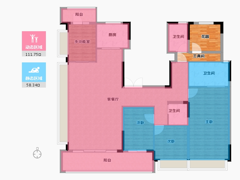 湖南省-长沙市-中国电建泷悦长安-166.01-户型库-动静分区