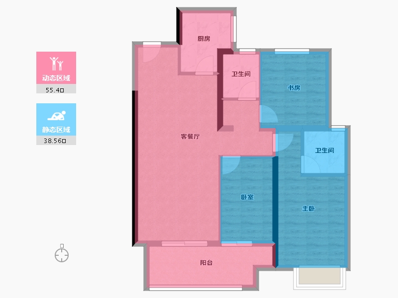 河南省-郑州市-美盛·教育港湾-84.00-户型库-动静分区