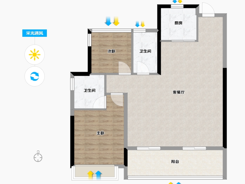 安徽省-合肥市-保利珺悦-95.20-户型库-采光通风