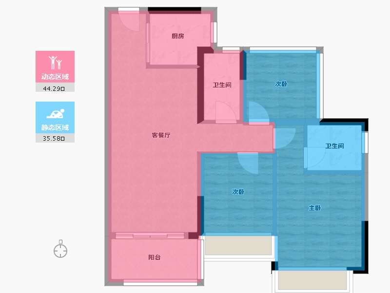 广东省-江门市-满天星-70.40-户型库-动静分区