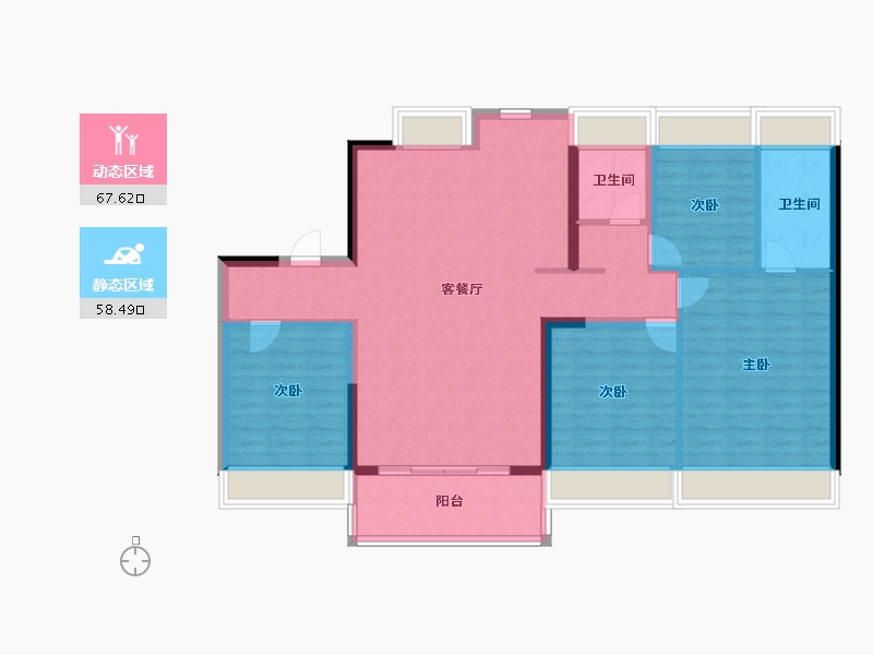 上海-上海市-龙湖松江·御湖境-114.41-户型库-动静分区