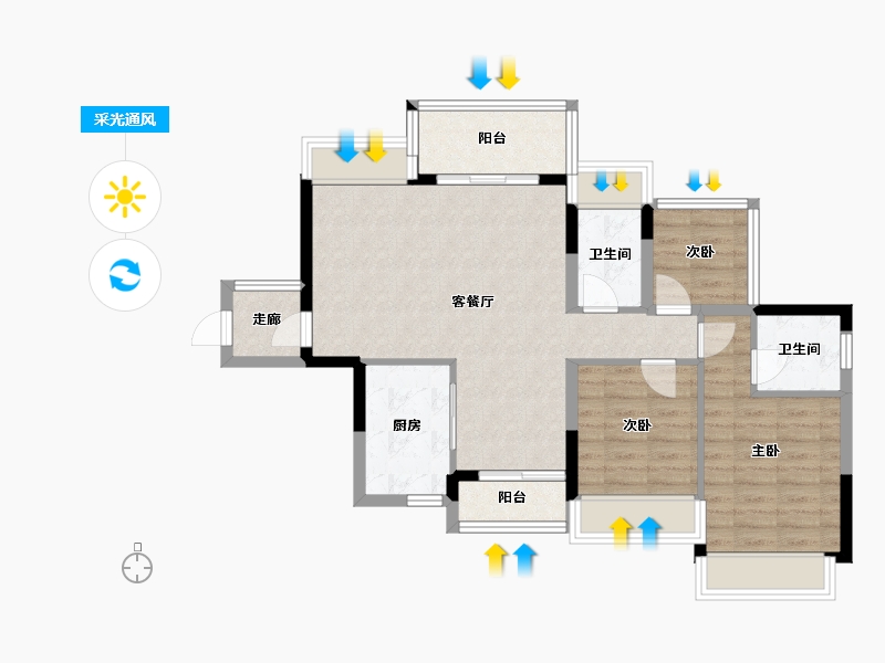 广东省-江门市-满天星-80.00-户型库-采光通风