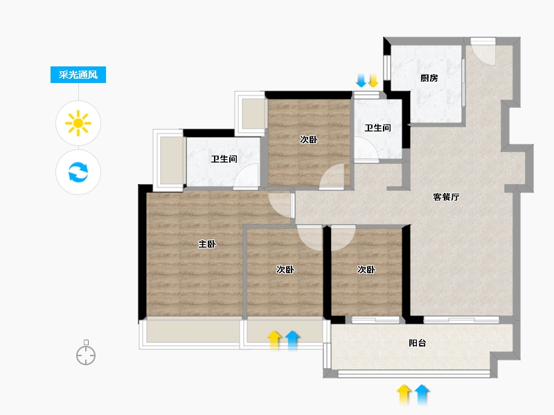 广东省-深圳市-润曦府-88.00-户型库-采光通风