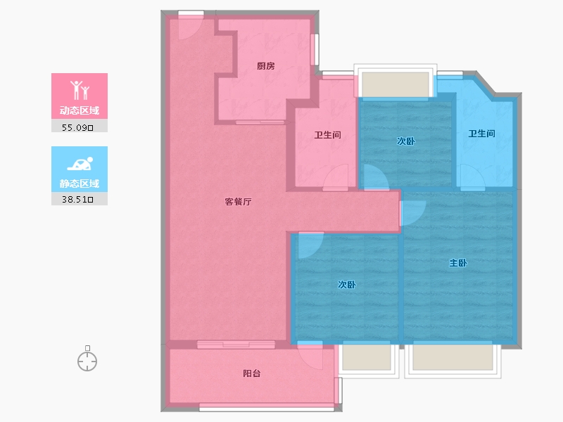 上海-上海市-招商象屿蟠龙府2期-84.00-户型库-动静分区