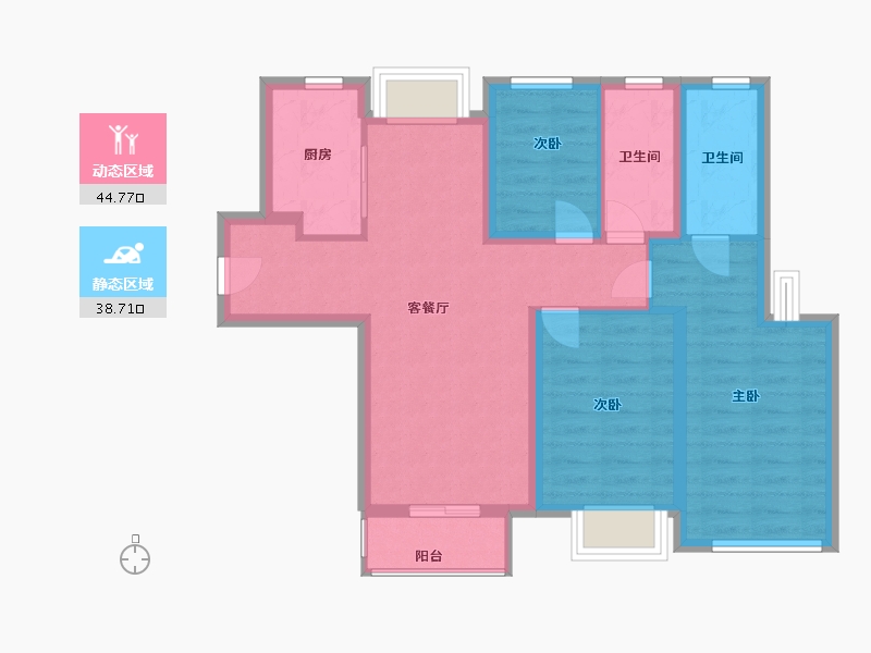 福建省-厦门市-市政国贸海屿原-73.60-户型库-动静分区