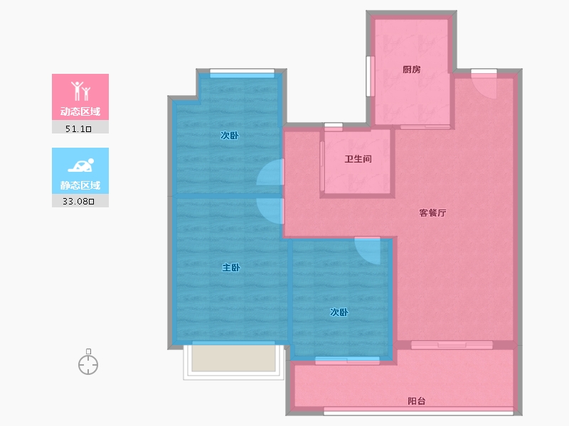 江苏省-无锡市-万科青藤公园-76.00-户型库-动静分区