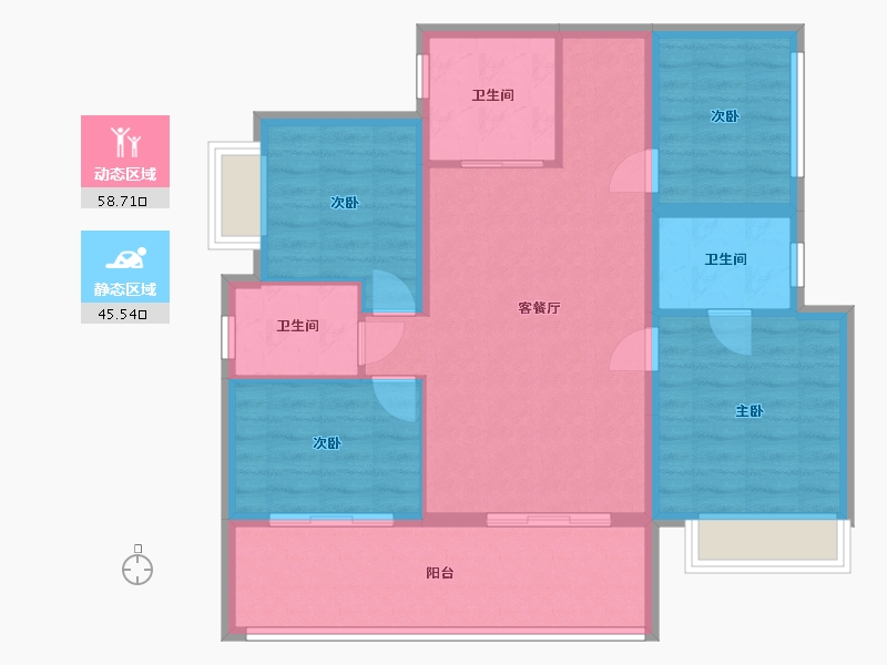 四川省-南充市-江山美墅-93.60-户型库-动静分区