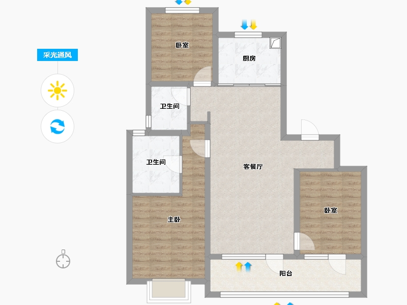 山东省-青岛市-森林公园-90.14-户型库-采光通风