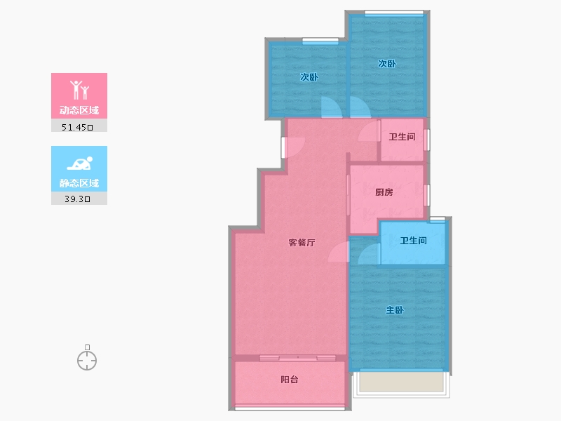 浙江省-金华市-仁和江南-87.00-户型库-动静分区