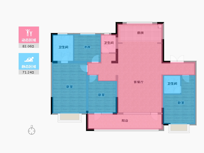 山东省-青岛市-北岸·绿茵城-139.23-户型库-动静分区