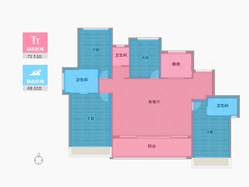 浙江省-温州市-东厦滨江上品-129.26-户型库-动静分区